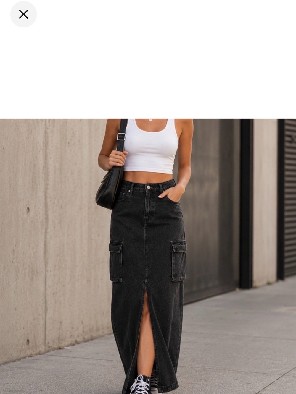 Sincerely Jules Black Denim Cargo Skirt